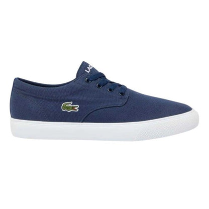 Front - Lacoste Mens Canvas Grip Flat Trainers