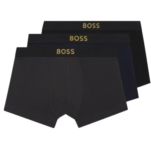 Front - Boss Mens Logo Boxer Briefs (Pack of 3)
