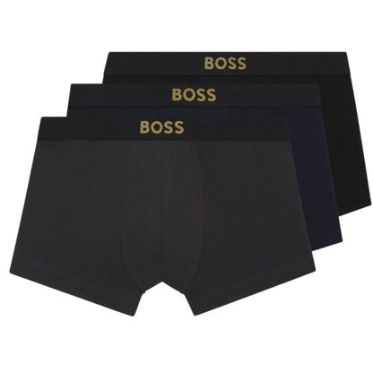 Front - Boss Mens Logo Boxer Briefs (Pack of 3)
