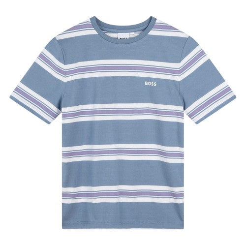 Front - Boss Childrens/Kids Striped T-Shirt