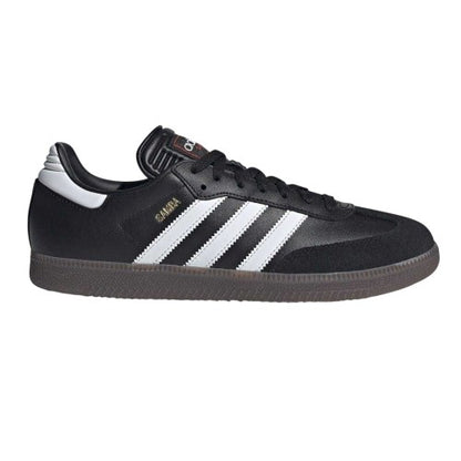 Front - Adidas Mens Samba 3 Stripes Full Grain Leather Trainers