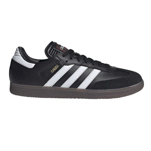 Front - Adidas Mens Samba 3 Stripes Full Grain Leather Trainers