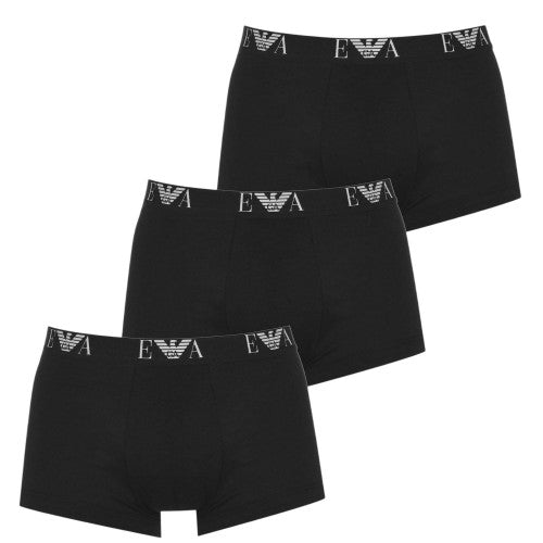 Front - Emporio Armani Mens Cotton Blend Boxer Shorts (Pack of 3)