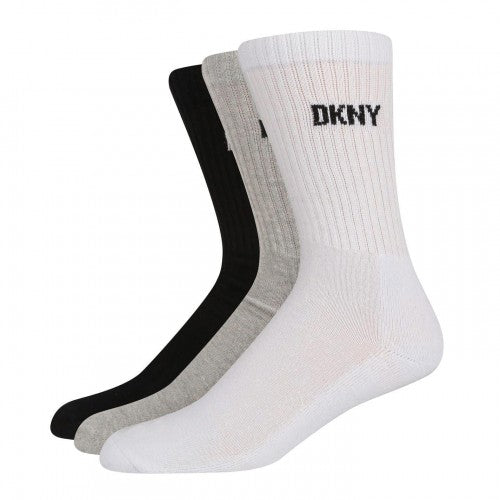 Front - DKNY Mens Ribbed Crew Socks
