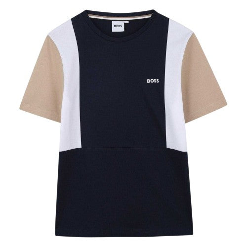 Front - Boss Childrens/Kids Colour Block Regular T-Shirt