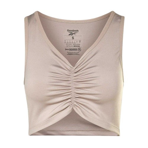 Front - Reebok Womens/Ladies Ruched Cropped Tight Tank Top