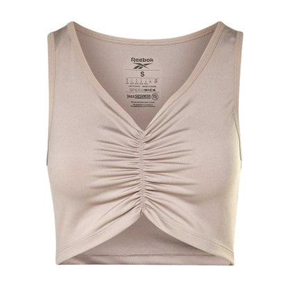 Front - Reebok Womens/Ladies Ruched Cropped Tight Tank Top