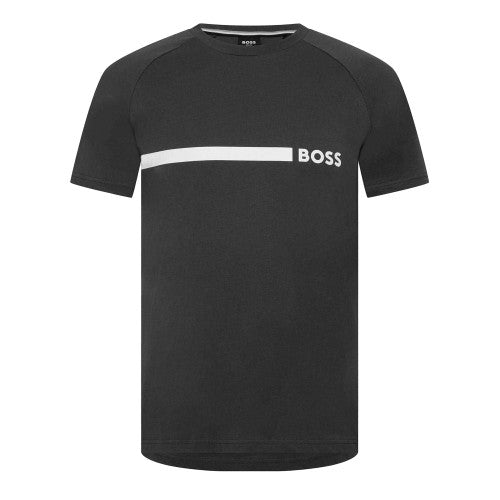 Front - Boss Mens Contrast Detail Logo Slim T-Shirt