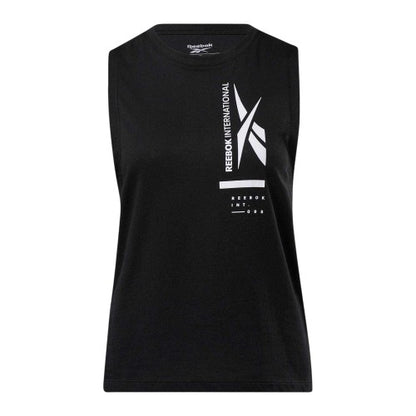 Front - Reebok Womens/Ladies Logo Crew Neck Regular Tank Top