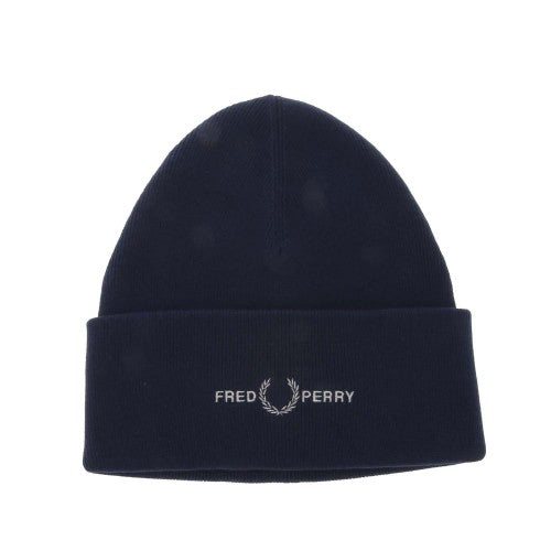 Front - Fred Perry Mens Graphic Ribbed Beanie