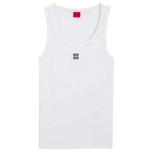 Front - Hugo Womens/Ladies Datamia Embroidered Logo Vest Top