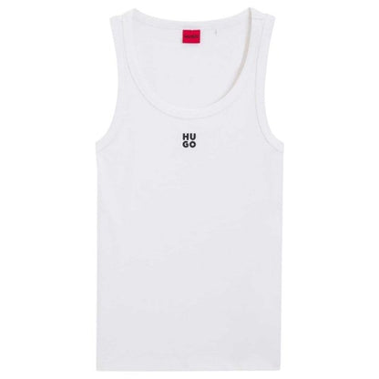 Front - Hugo Womens/Ladies Datamia Embroidered Logo Vest Top