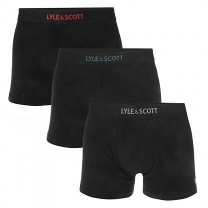 Front - Lyle & Scott Mens Cotton Blend Boxer Shorts (Pack of 3)