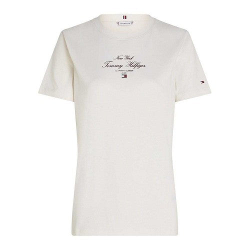 Front - Tommy Hilfiger Womens/Ladies Script Cotton Regular T-Shirt