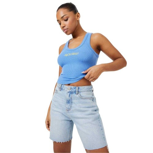 Front - Jack Wills Womens/Ladies Ribbed Scoop Neck Fitted Tank Top