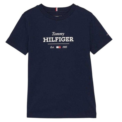 Front - Tommy Hilfiger Boys Lettering Regular T-Shirt