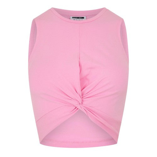 Front - Noisy May Womens/Ladies Knotted Sleeveless Crop Top