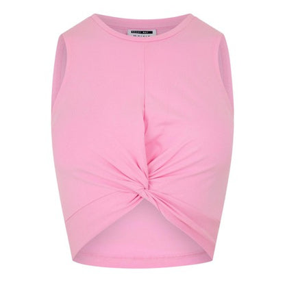 Front - Noisy May Womens/Ladies Knotted Sleeveless Crop Top