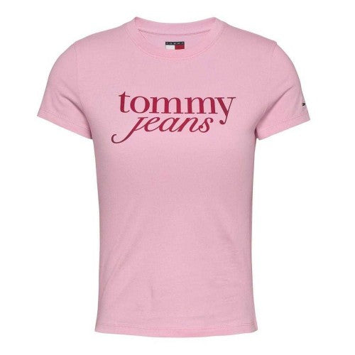 Front - Tommy Jeans Womens/Ladies Essential Logo Slim T-Shirt