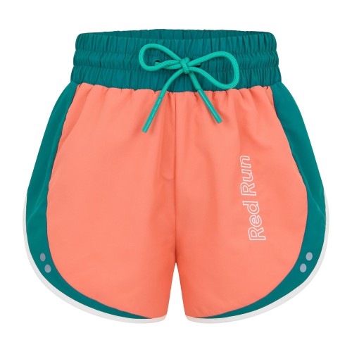 Front - Red Run Womens/Ladies Colour Block Running Shorts