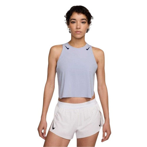 Front - Nike Womens/Ladies Aero Swift Cropped Running Tank Top