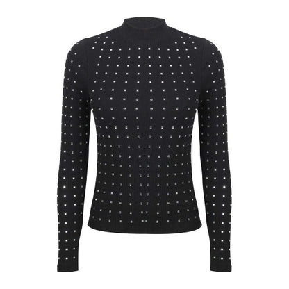 Front - Biba Womens/Ladies Diamante Ribbed Track Top