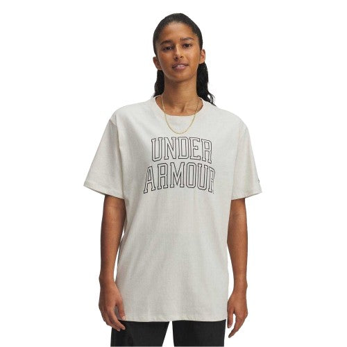 Front - Under Armour Womens/Ladies Campus UA Rival Wordmark Relaxed Fit T-Shirt