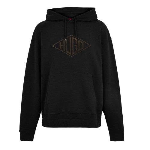 Front - Hugo Mens Dacorolo Embroidered Logo Cotton Hoodie