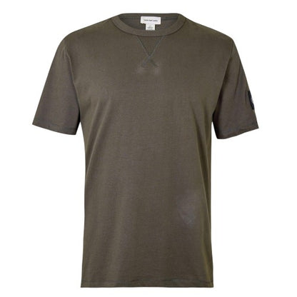 Front - Calvin Klein Mens Badge Crew Neck Regular T-Shirt