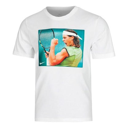 Front - Nike Mens Rafa Graphic Print Crew Neck Regular T-Shirt
