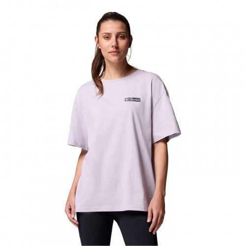 Front - Columbia Womens/Ladies Back Print Oversized Boyfriend T-Shirt