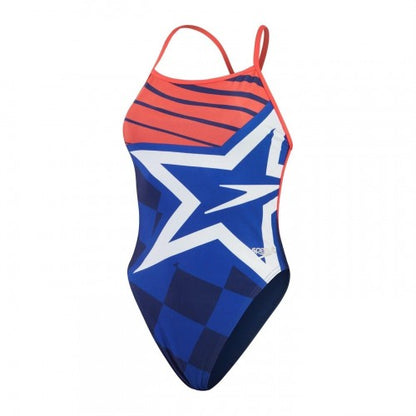 Front - Speedo Womens/Ladies Placement Star One Piece Swimsuit