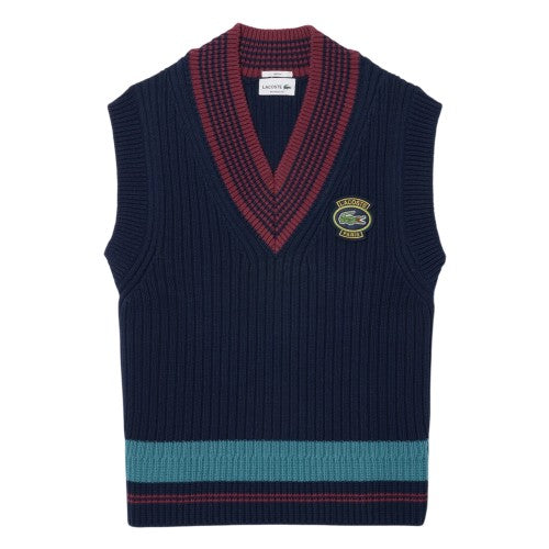 Front - Lacoste Unisex Adult Badge Knitted Regular Sweater Vest