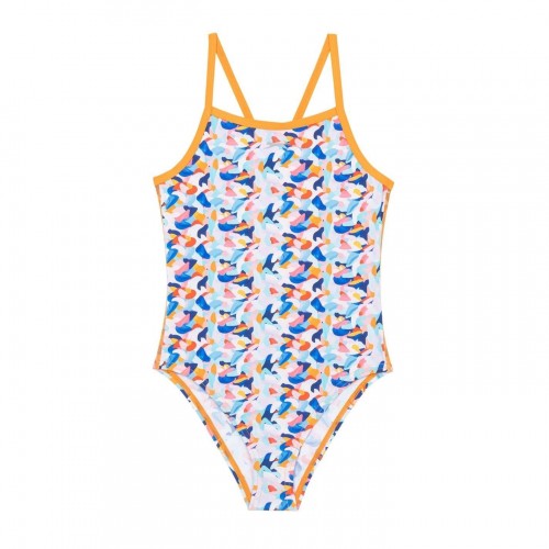 Front - Slazenger Girls Abstract Spaghetti Strap One Piece Swimsuit