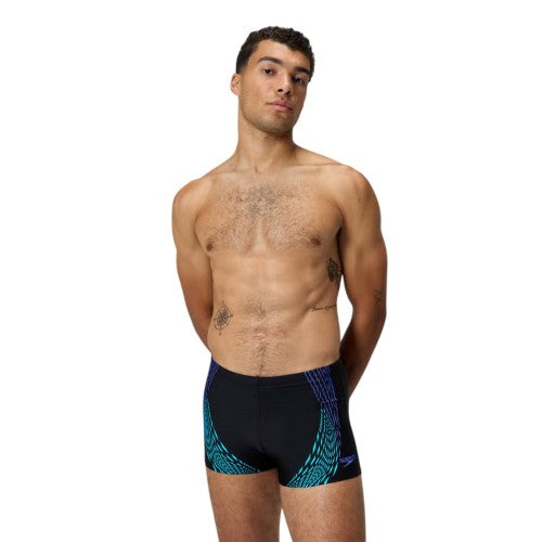 Front - Speedo Mens Graphic Print Swim Shorts
