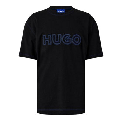 Front - Hugo Mens Embroidered Logo Stitched T-Shirt