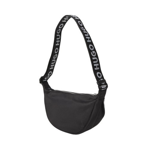Black - Front - Hugo Bel Logo Nylon Festival Crossbody Bag