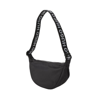 Black - Front - Hugo Bel Logo Nylon Festival Crossbody Bag