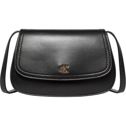 Front - Calvin Klein Logo Saddle Bag