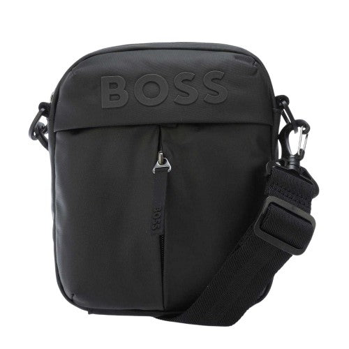 Front - Boss Mens Stormy Tonal Logo Reporter Bag