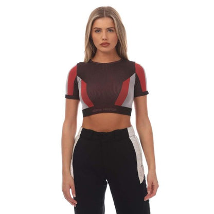Front - Heron Preston Womens/Ladies Ex Ray 3D Ribbed Crop Top