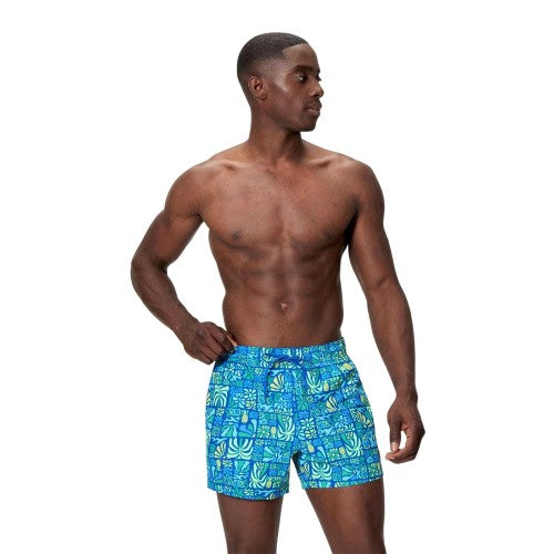 Front - Speedo Mens Redondo Edge Volley Swimming Swim Shorts