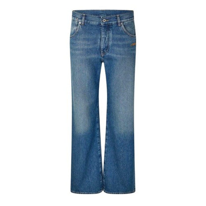 Front - Off White Mens Wide Leg Relaxed Fit Jeans