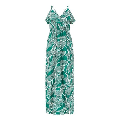 Front - Mela London Womens/Ladies Tropical V Neck Maxi Dress