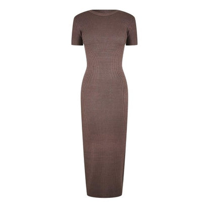 Front - Jack Wills Womens/Ladies Ribbed Midi Bodycon Dress