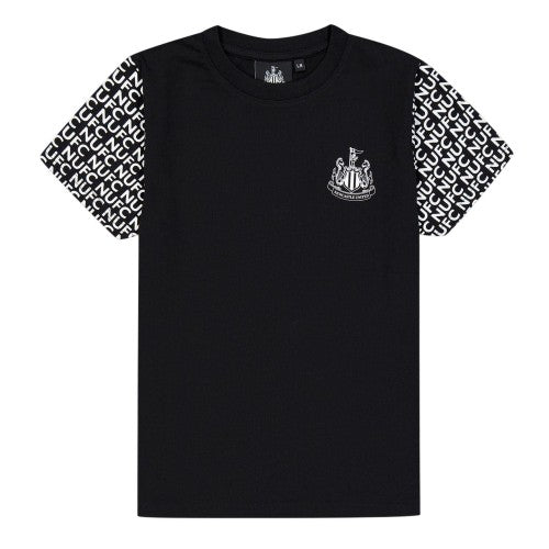 Front - Source Lab Childrens/Kids Newcastle United FC Sleeve Detail T-Shirt