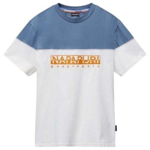 Front - Napapijri Mens Saturnia Geographic Crew Neck T-Shirt