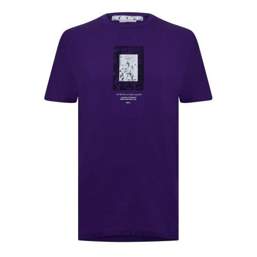 Front - Off White Mens Mirror Cotton Regular Short-Sleeved T-Shirt