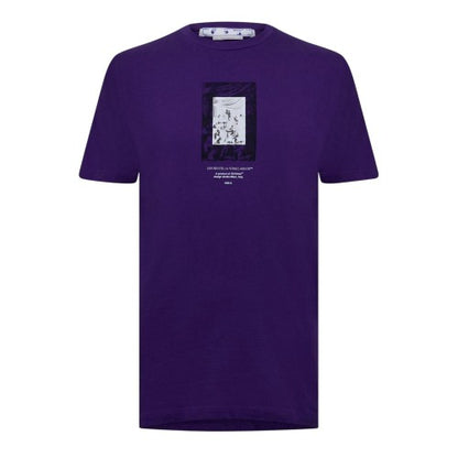 Front - Off White Mens Mirror Cotton Regular Short-Sleeved T-Shirt
