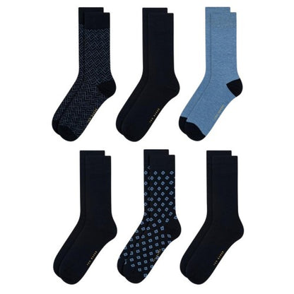 Front - Ted Baker Mens Formal Crew Socks (Pack of 6)